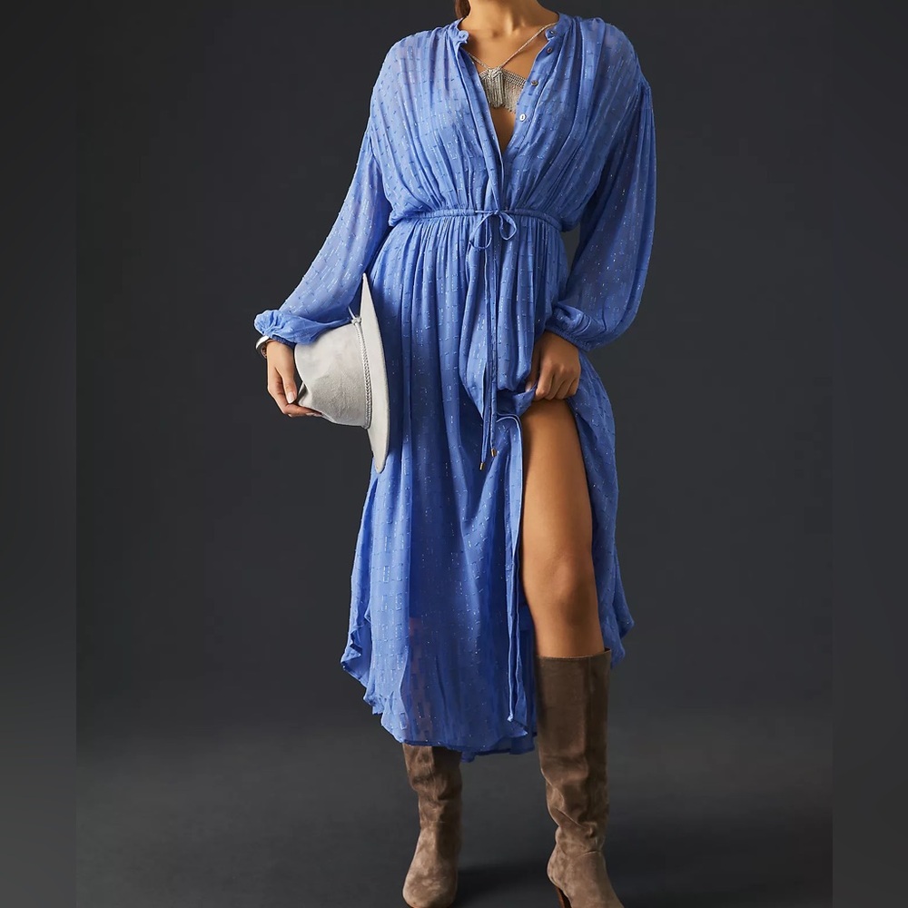 Anthropologie Allene Shimmer Maxi Dress